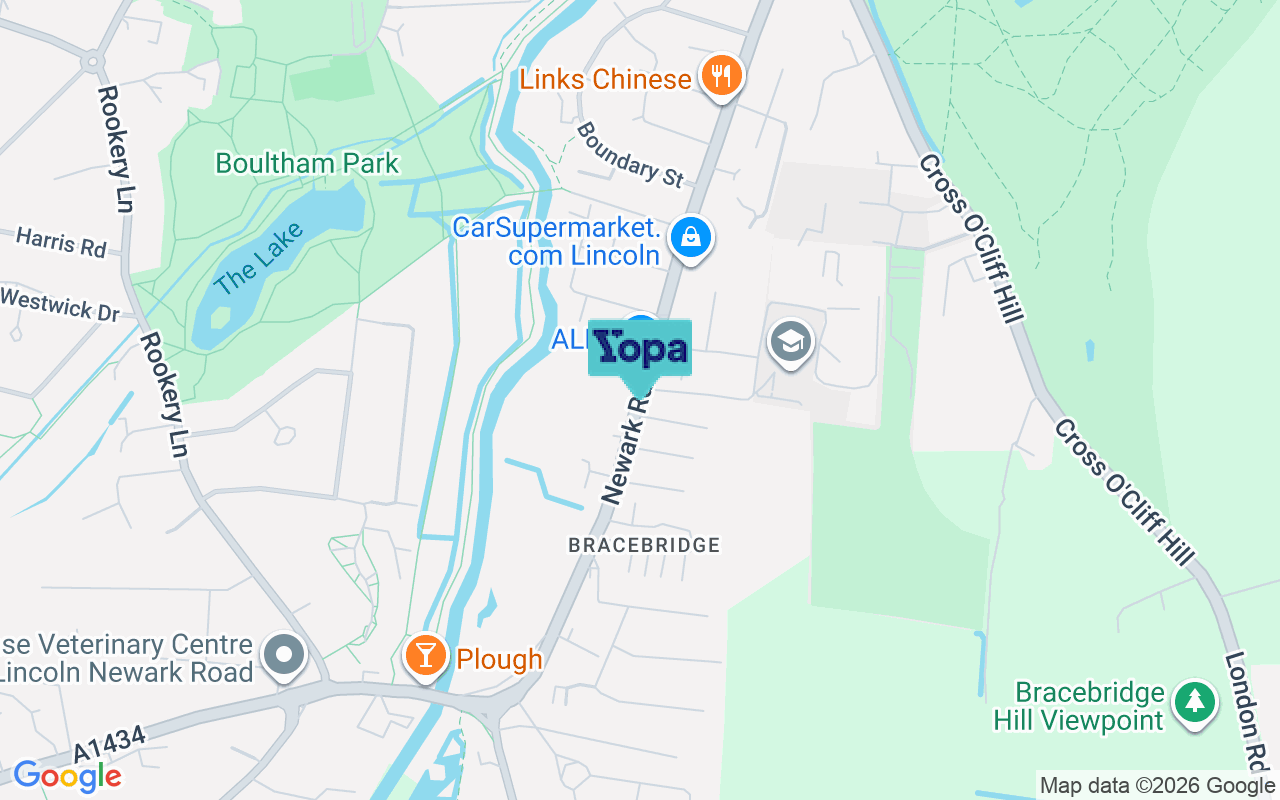 Map showing the location of LN5 8QE