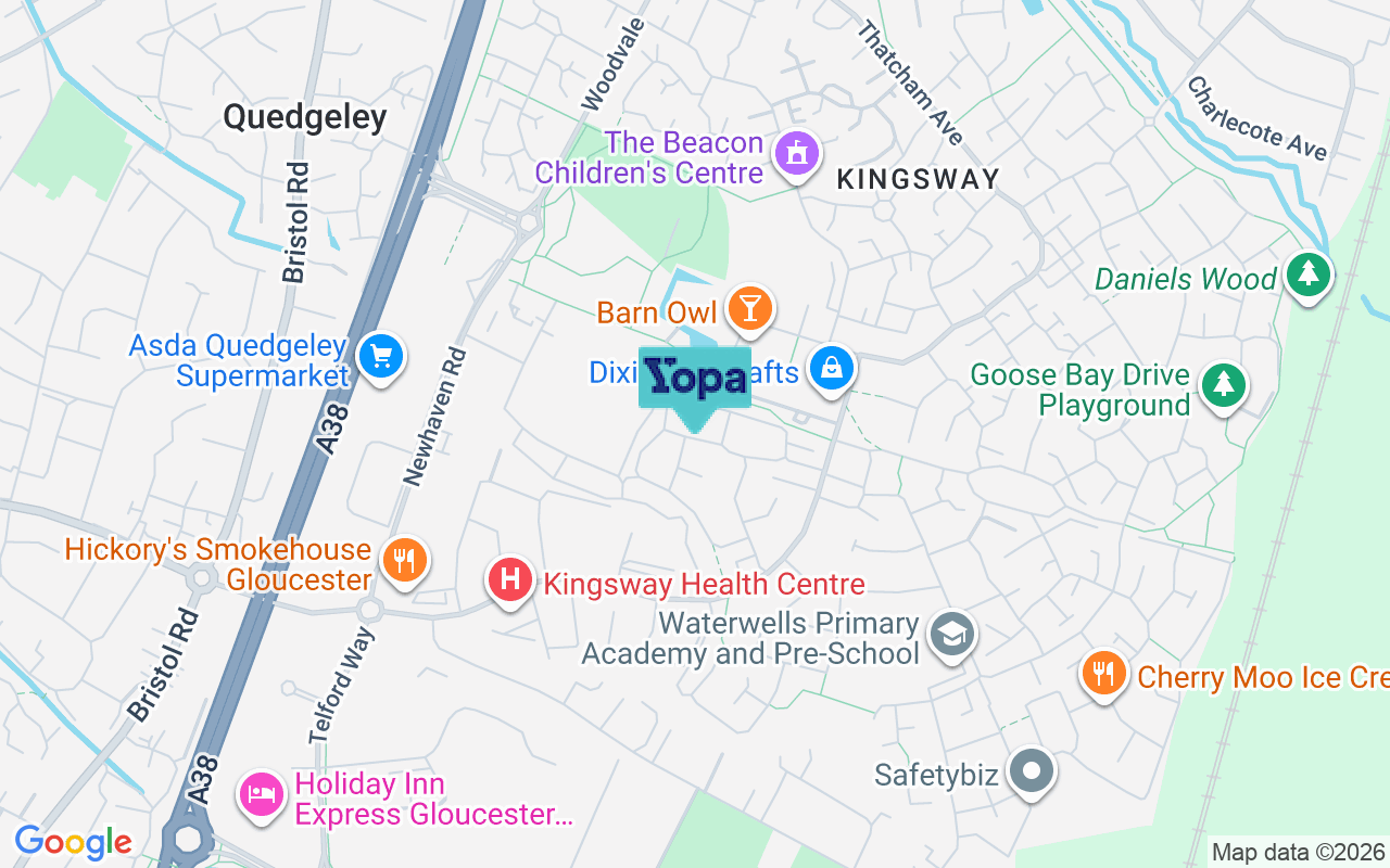 Map showing the location of GL2 2GN