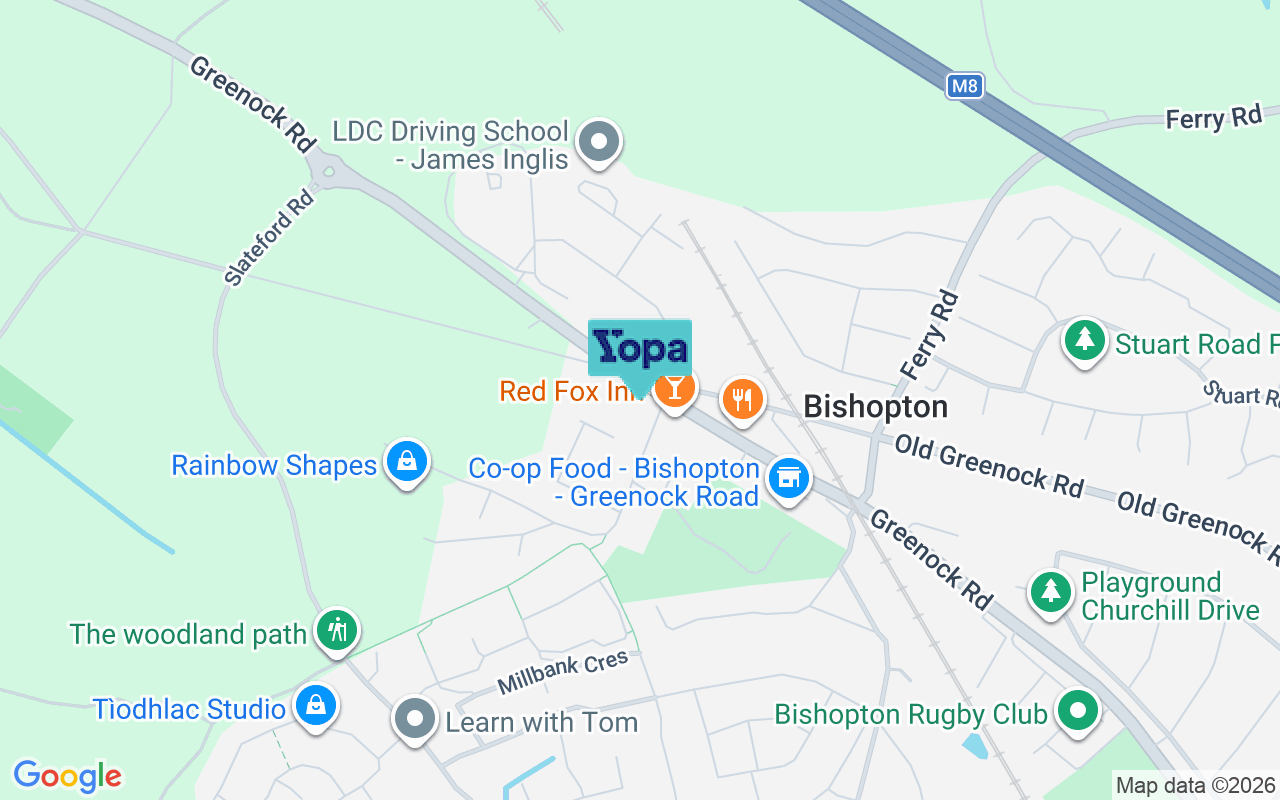 Map showing the location of PA7 5JU