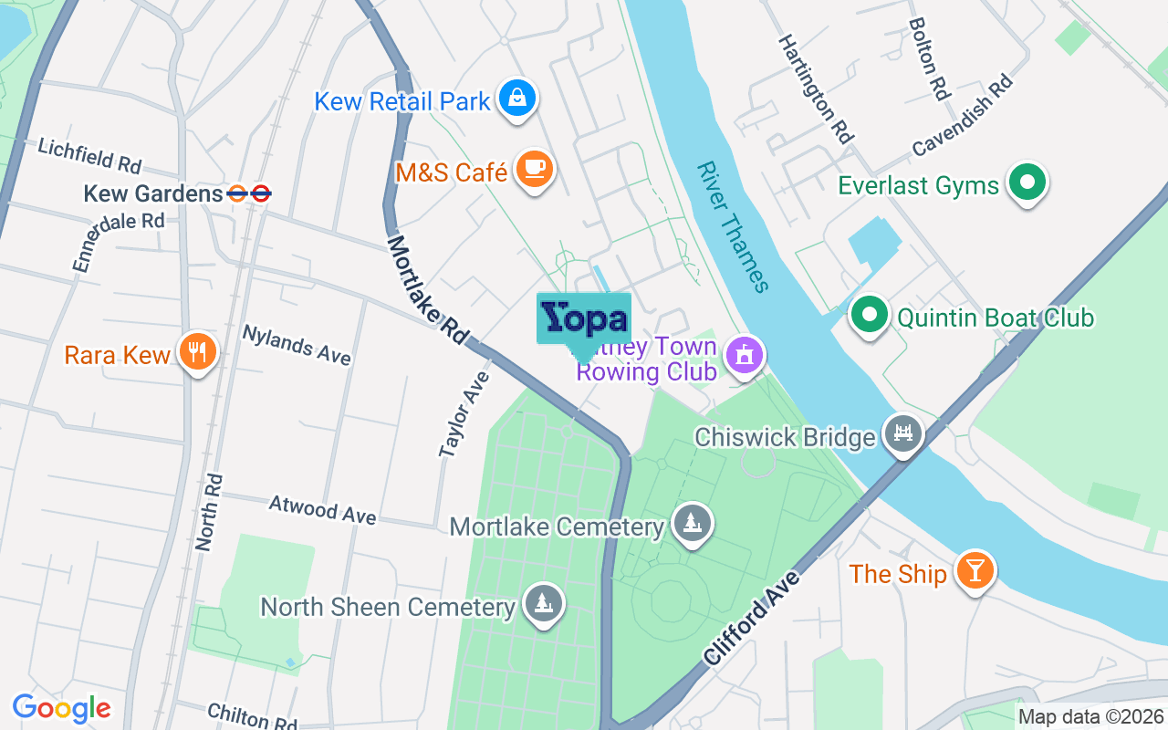 Map showing the location of TW9 4EP