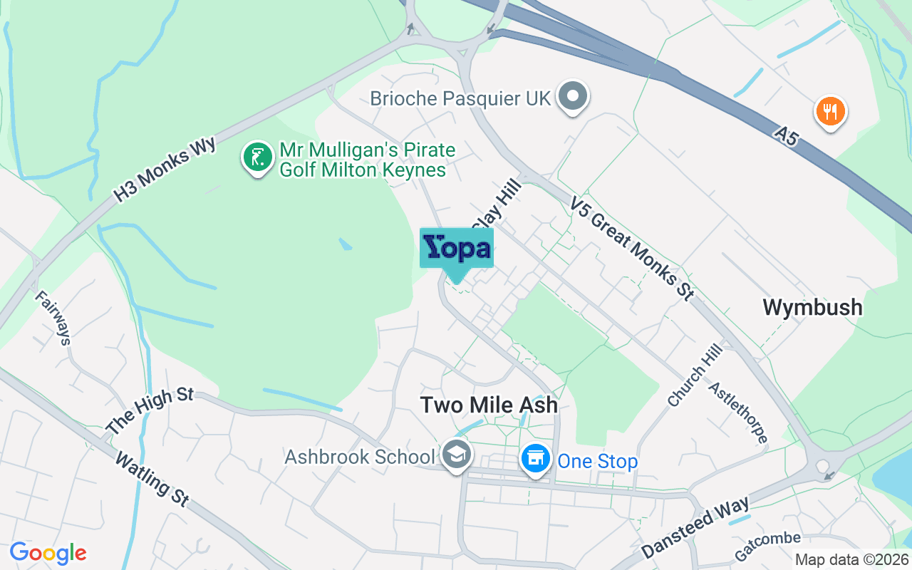 Map showing the location of MK8 8AY