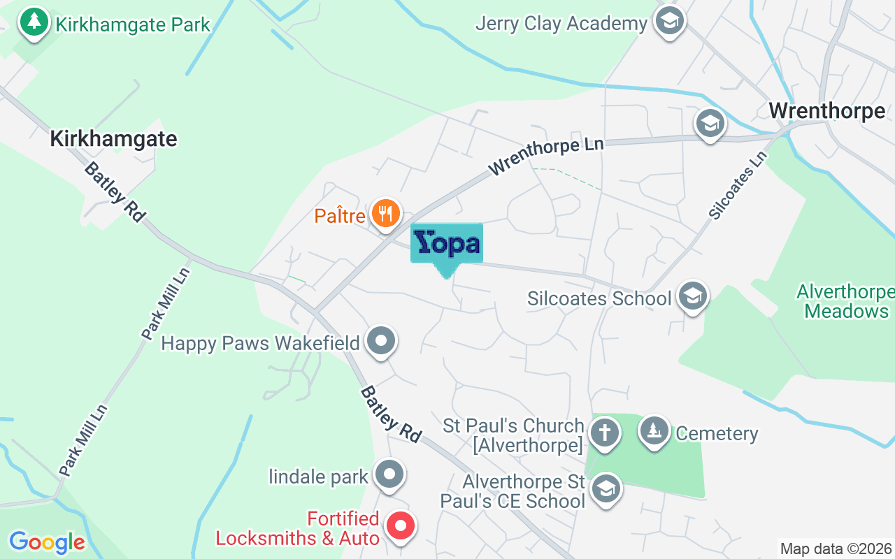 Map showing the location of WF2 0PB