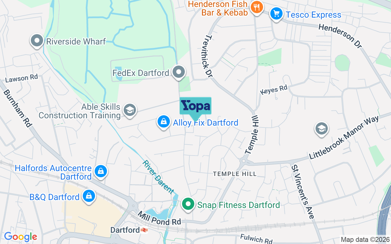 Map showing the location of DA1 5WQ