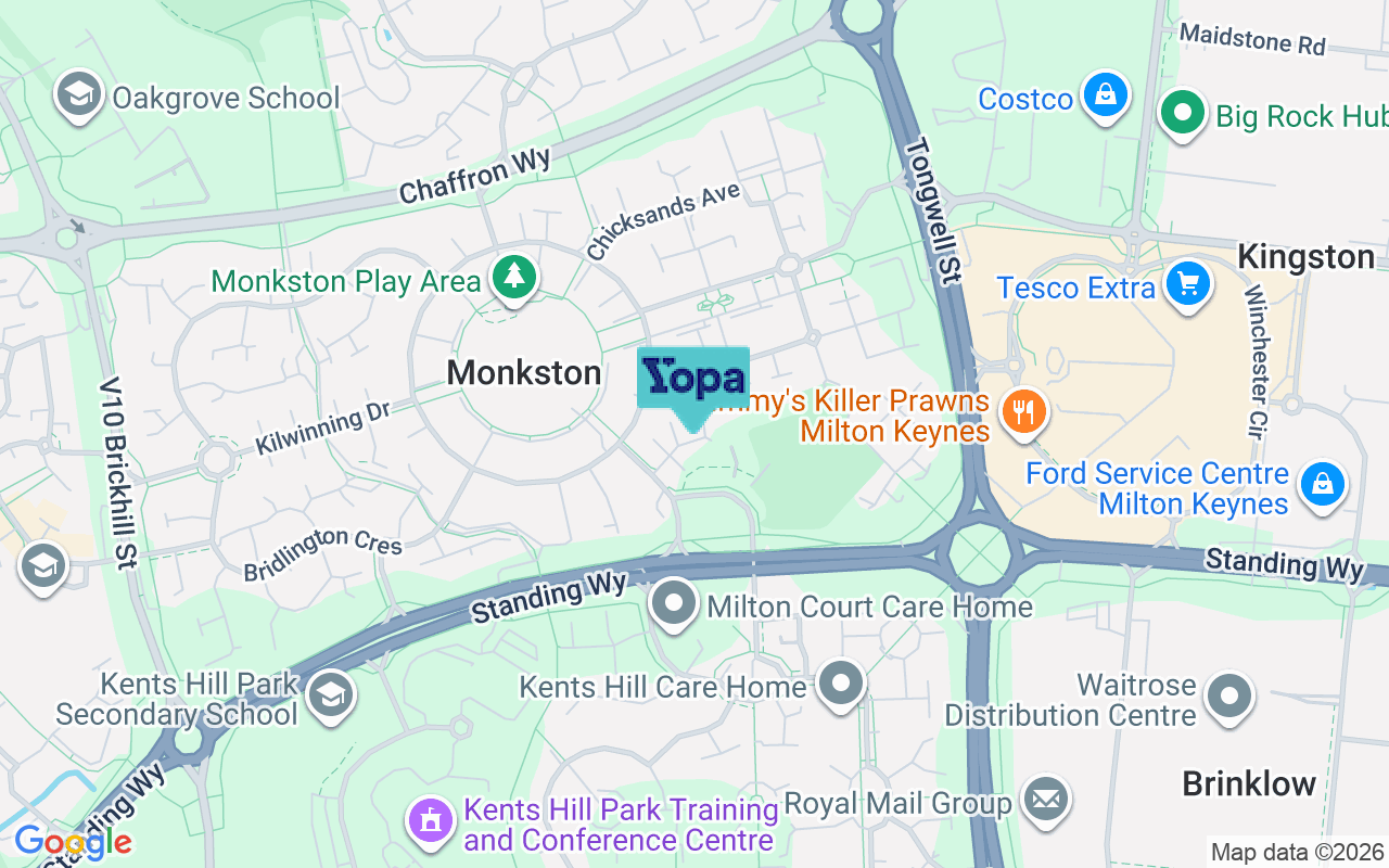 Map showing the location of MK10 9FA