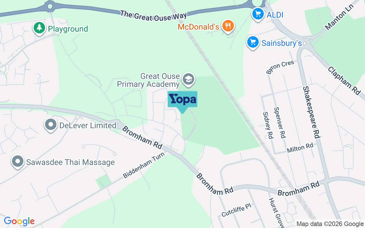 Map showing the location of MK40 4TL