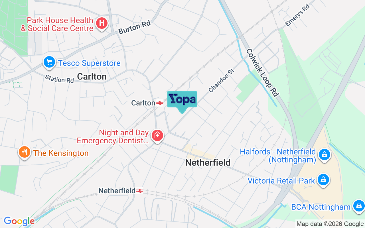 Map showing the location of NG4 2LP