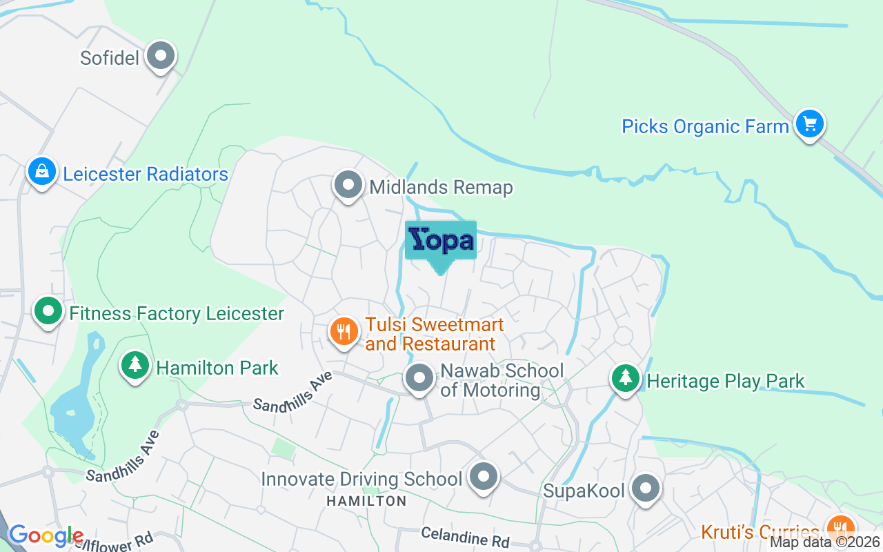 Map showing the location of LE5 1LW
