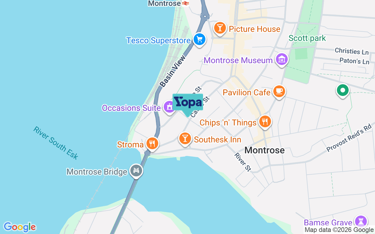 Map showing the location of DD10 8AT