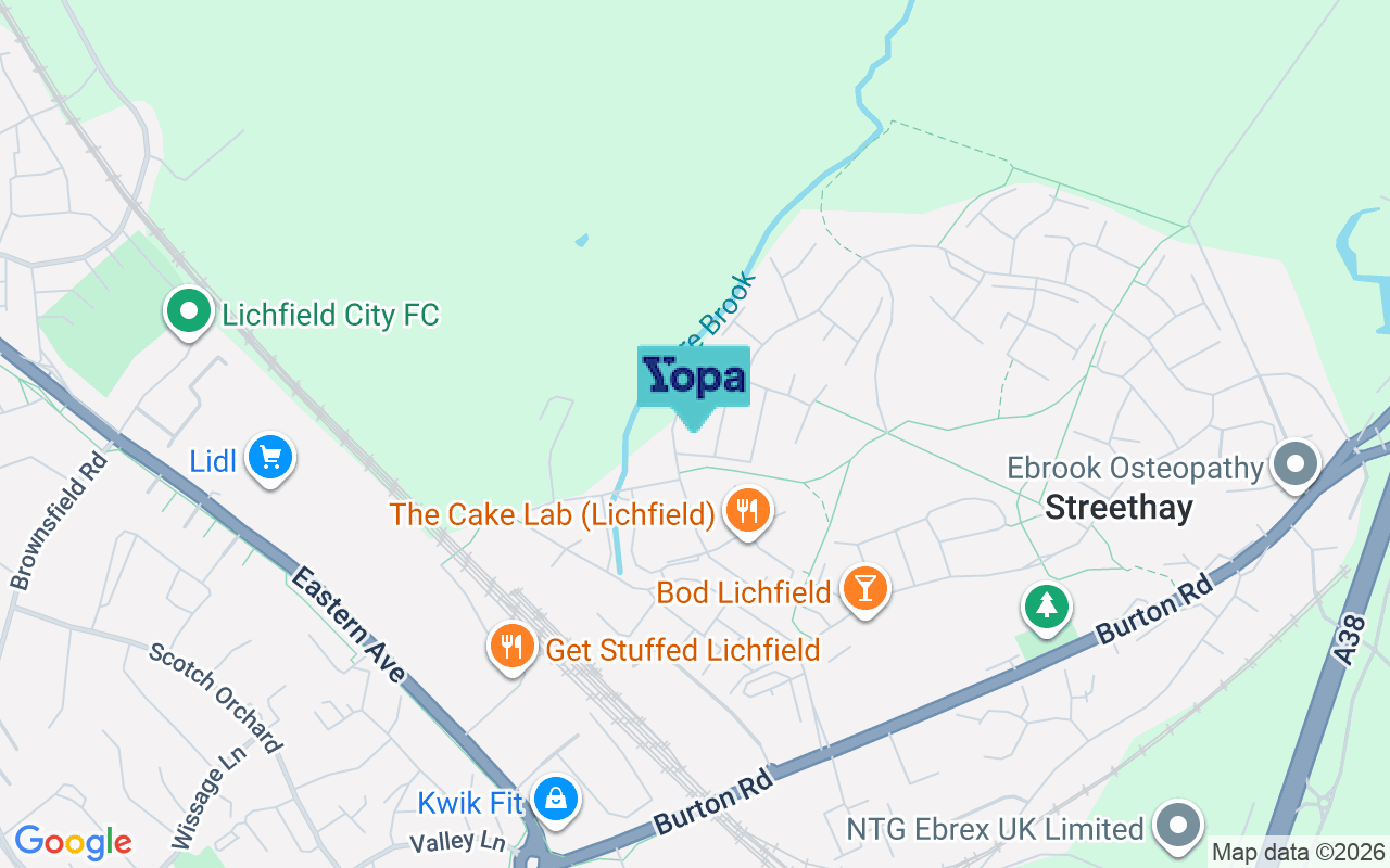Map showing the location of WS13 8WT
