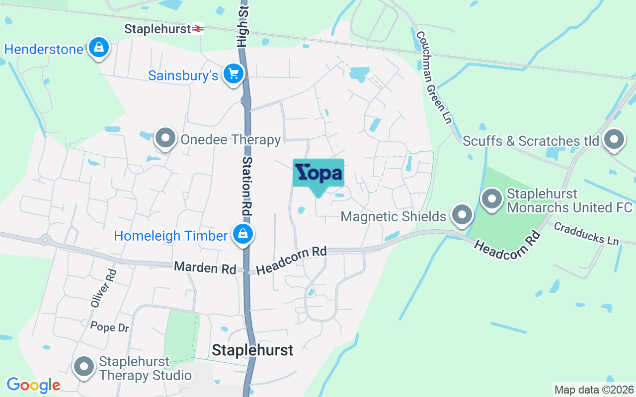 Map showing the location of TN12 0GY