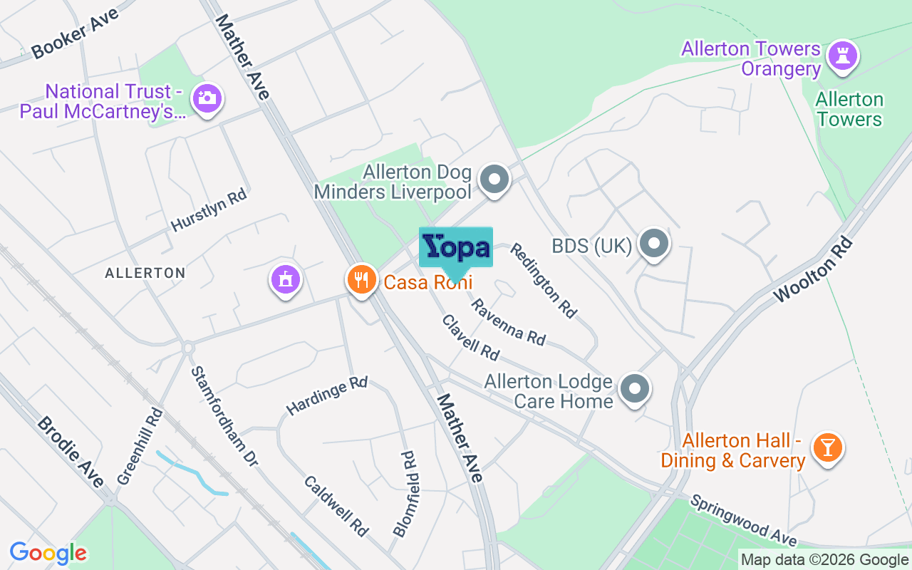 Map showing the location of L19 4TY
