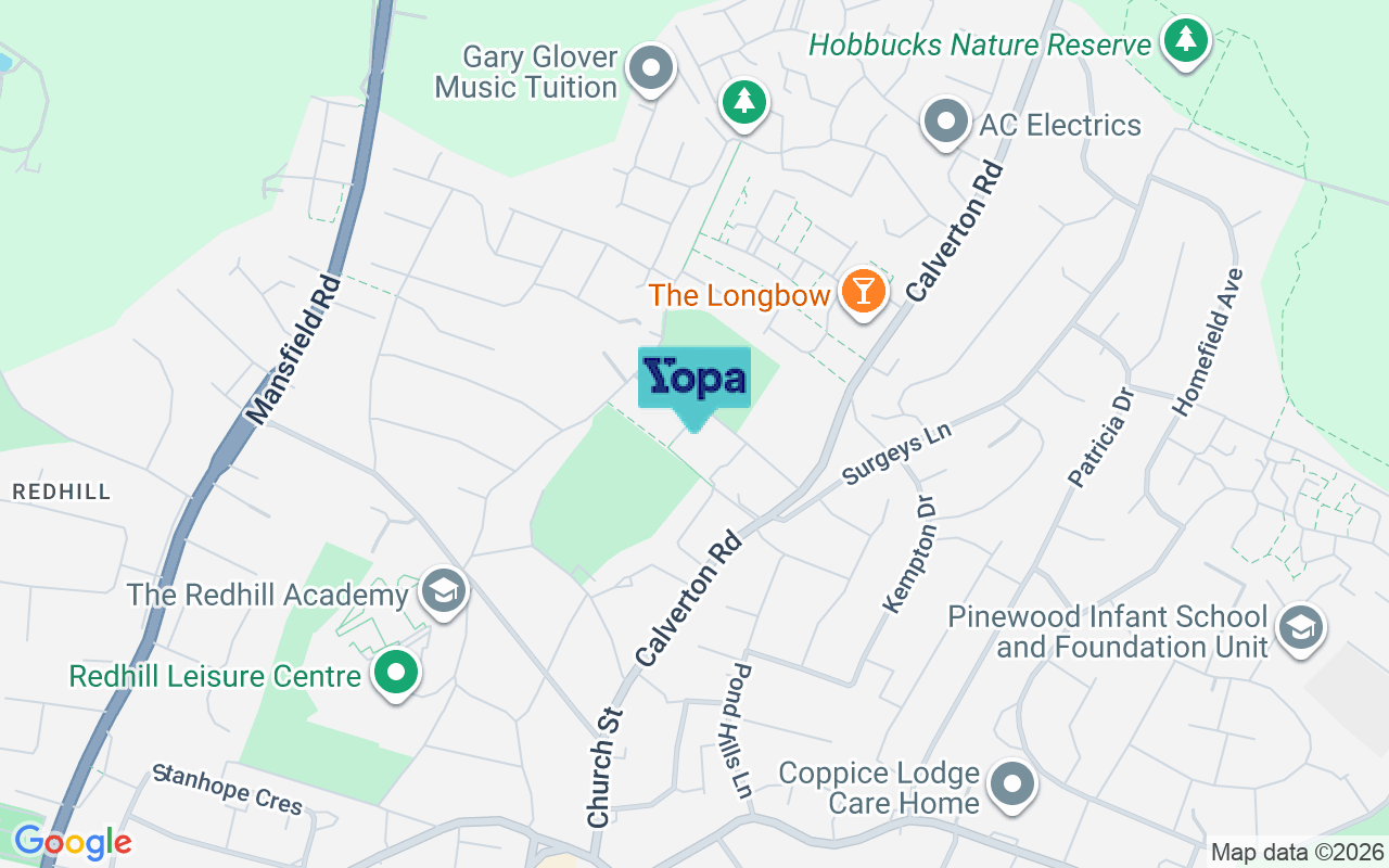 Map showing the location of NG5 8FJ