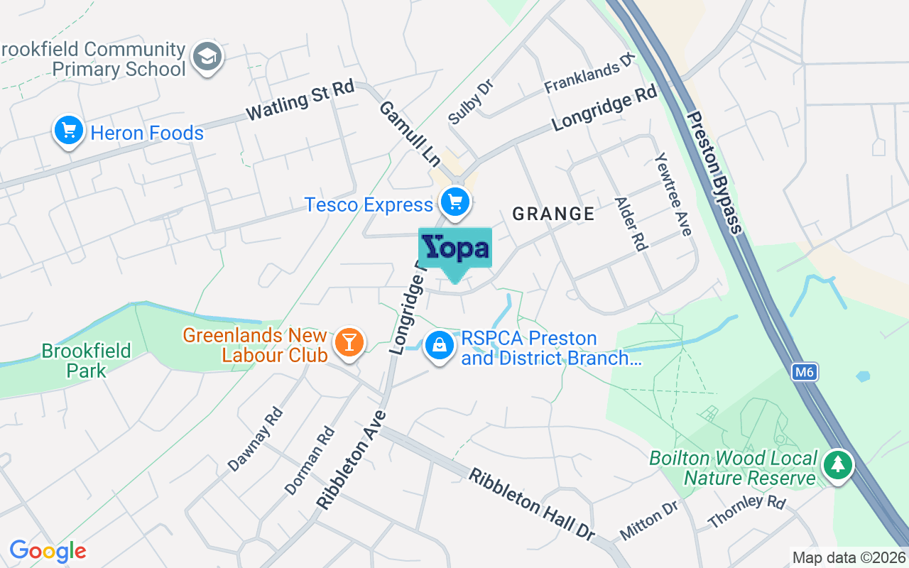 Map showing the location of PR2 6PG