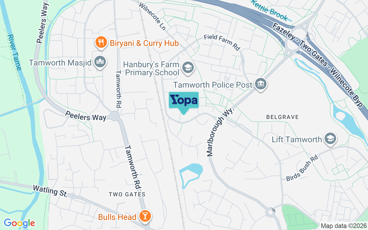 Map showing the location of B77 2LH