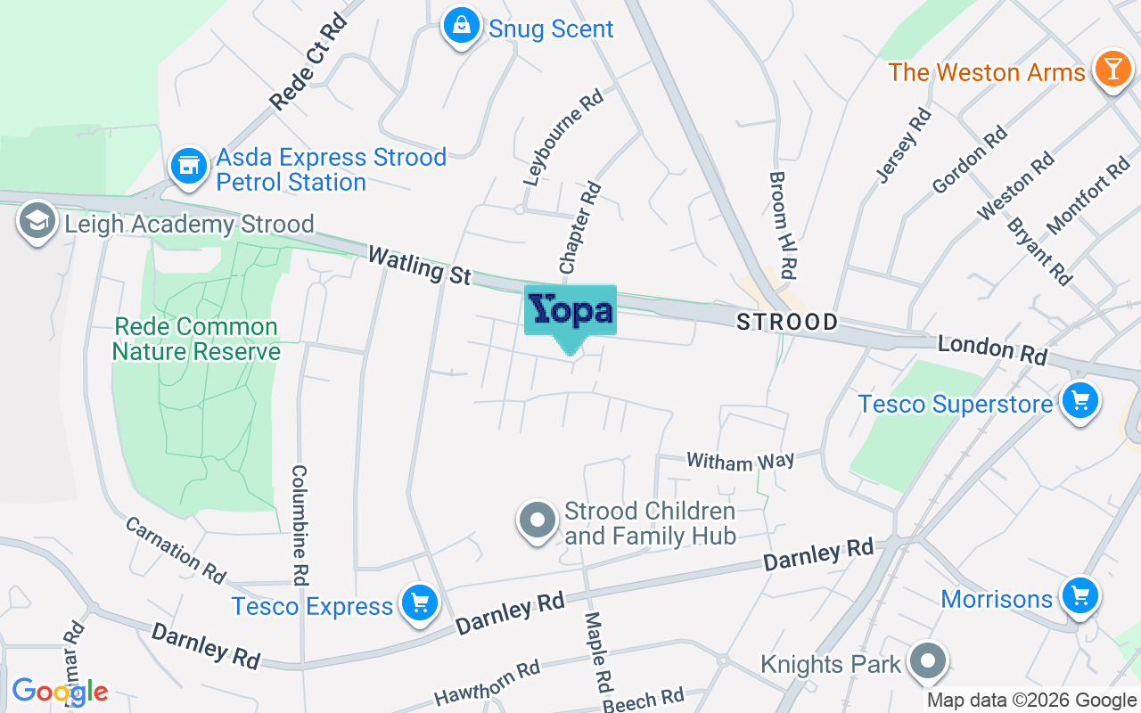 Map showing the location of ME2 3JU