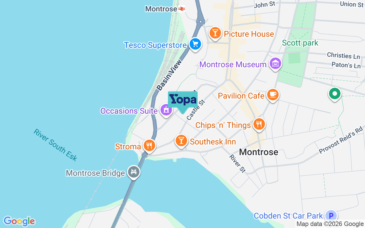 Map showing the location of DD10 8AG