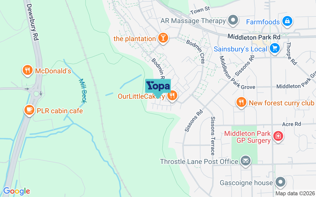 Map showing the location of LS10 4NF