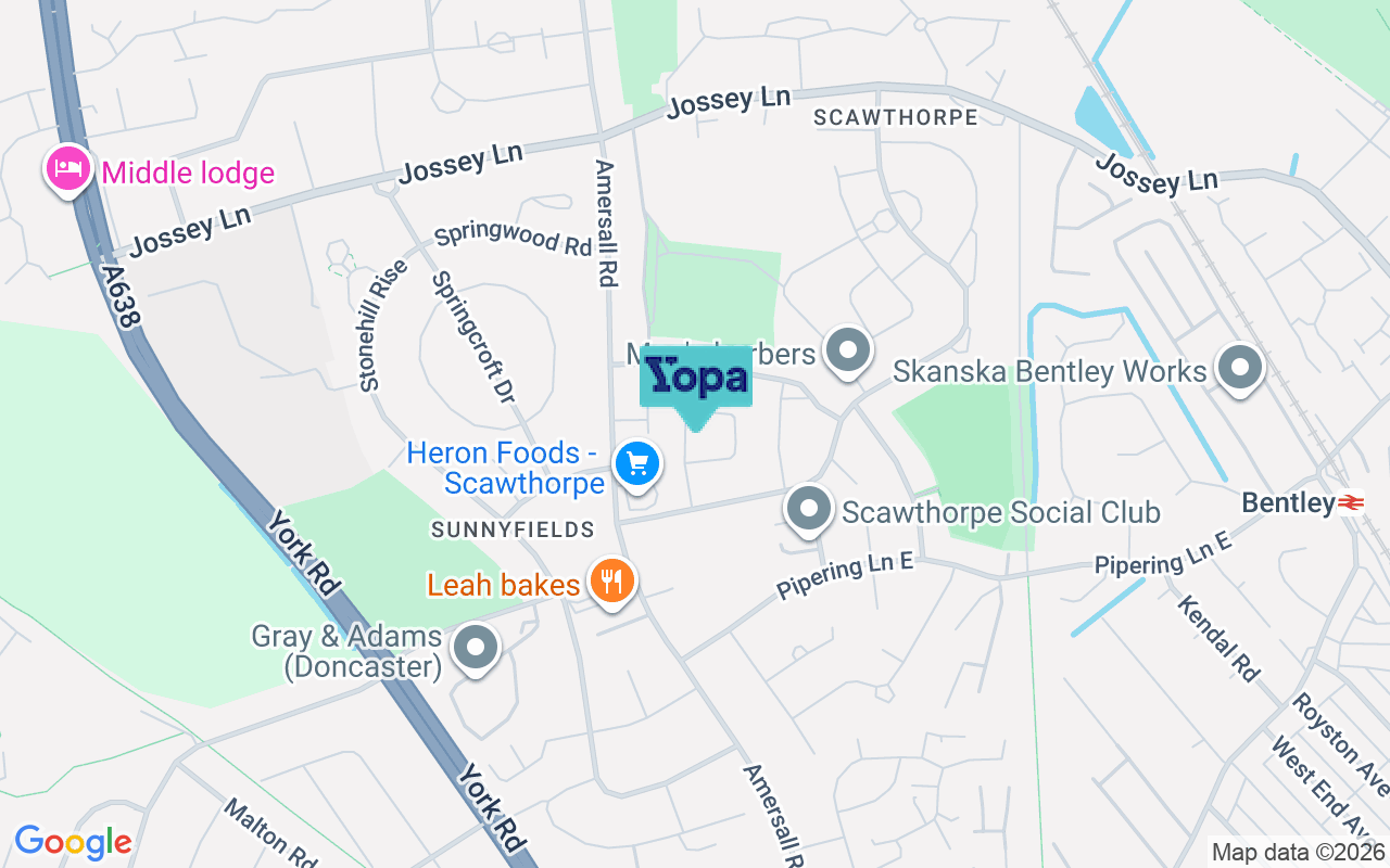 Map showing the location of DN5 9LB