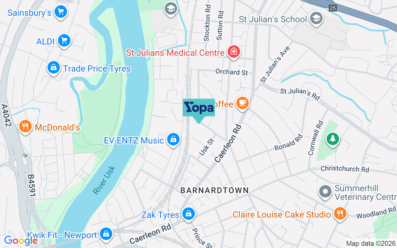 Map showing the location of NP19 7DD