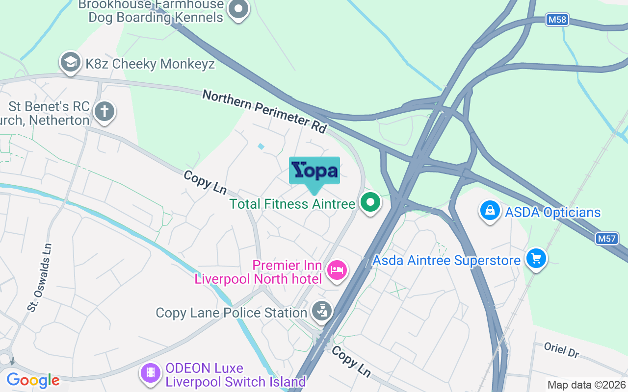 Map showing the location of L30 7QA