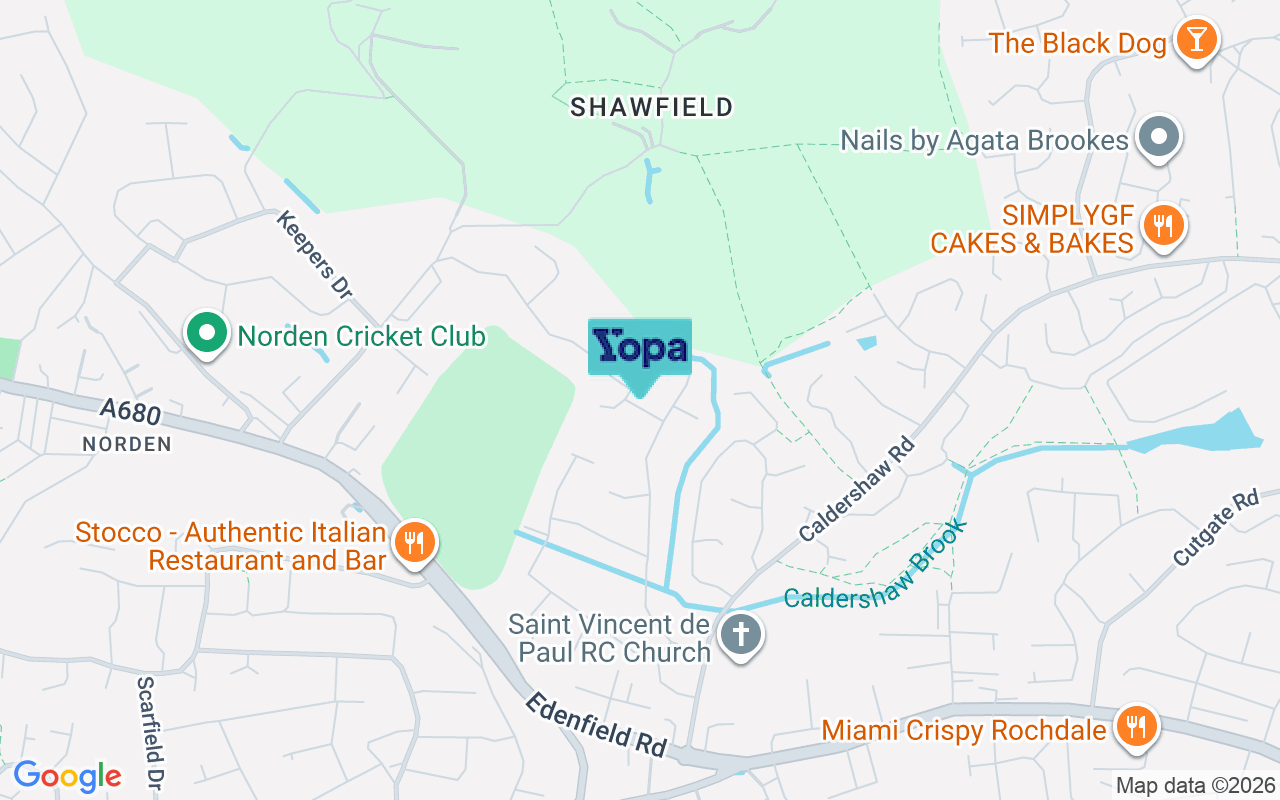 Map showing the location of OL12 7QZ
