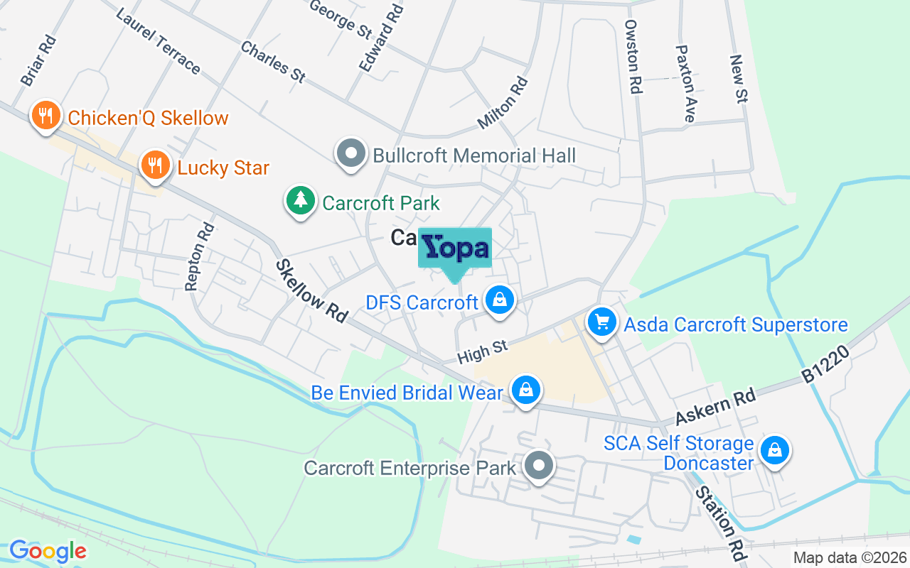 Map showing the location of DN6 8AE