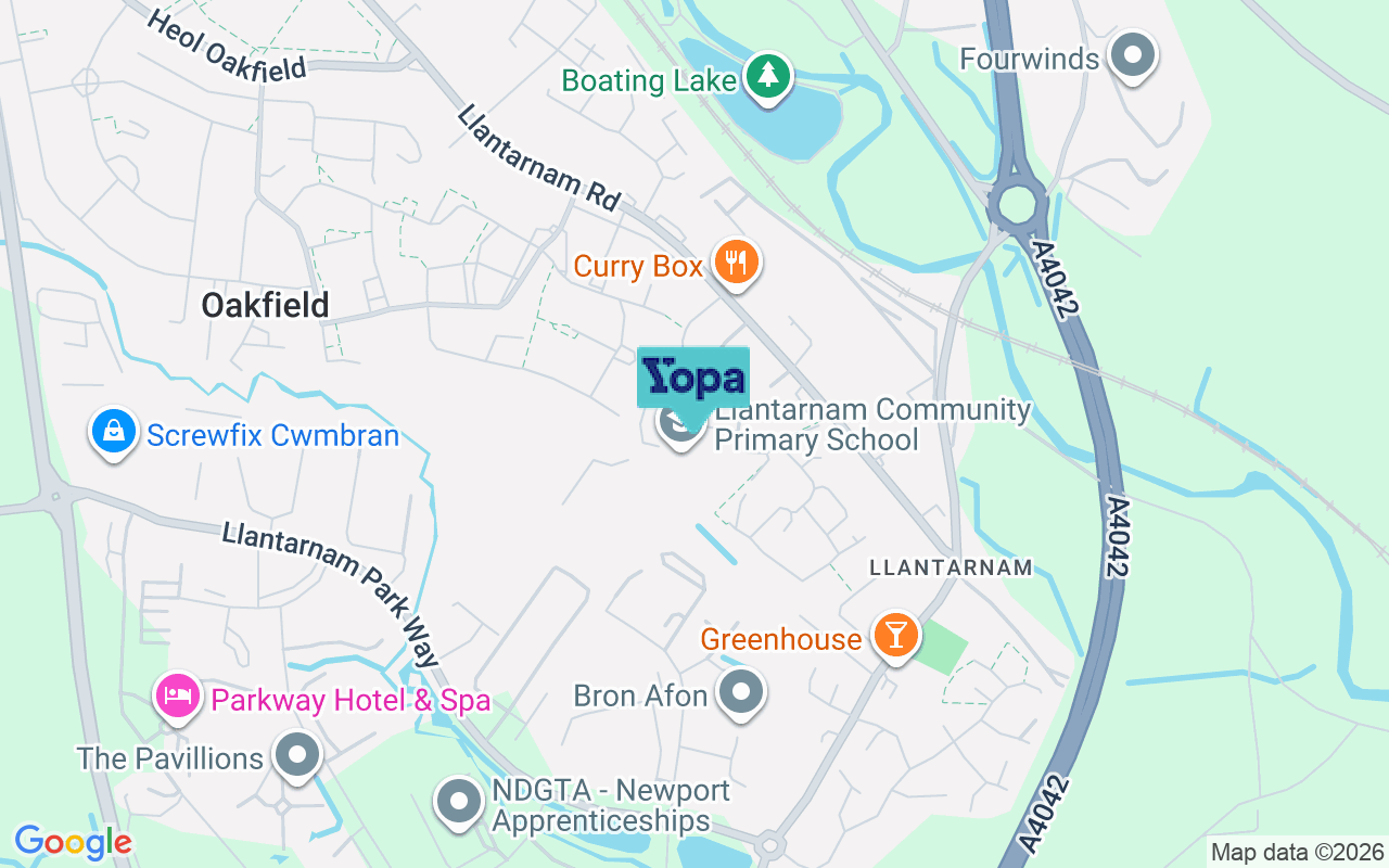Map showing the location of NP44 3FG