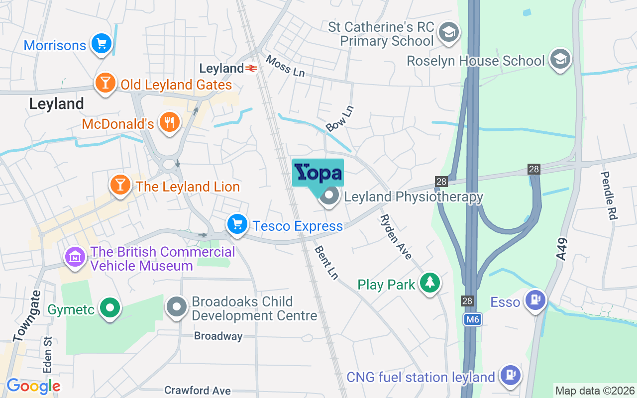 Map showing the location of PR25 4YB
