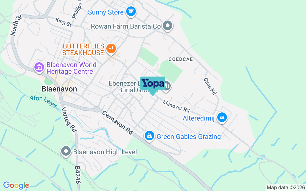 Map showing the location of NP4 9HJ