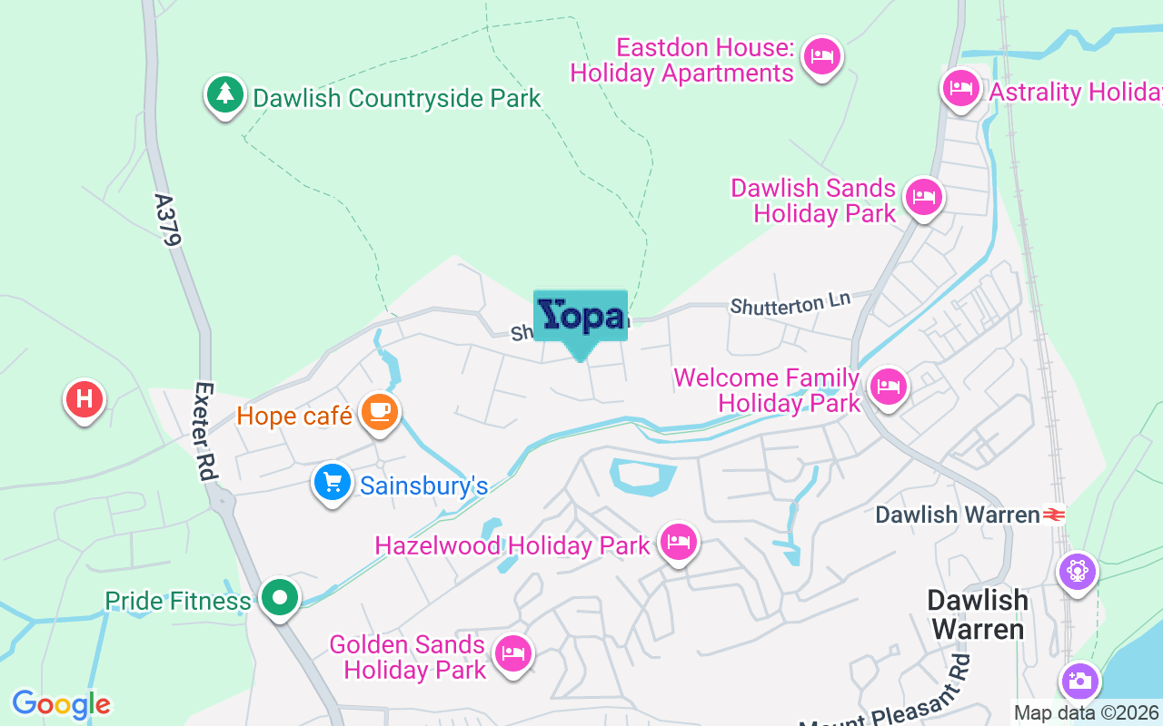 Map showing the location of EX7 0FT
