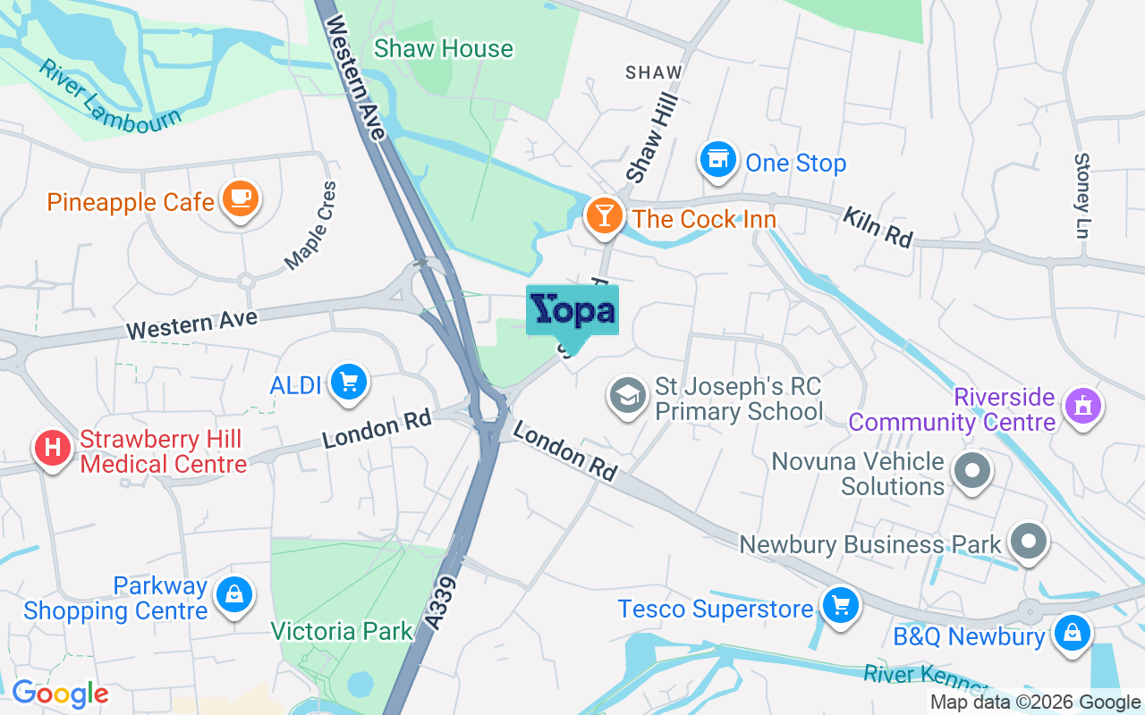 Map showing the location of RG14 1HG