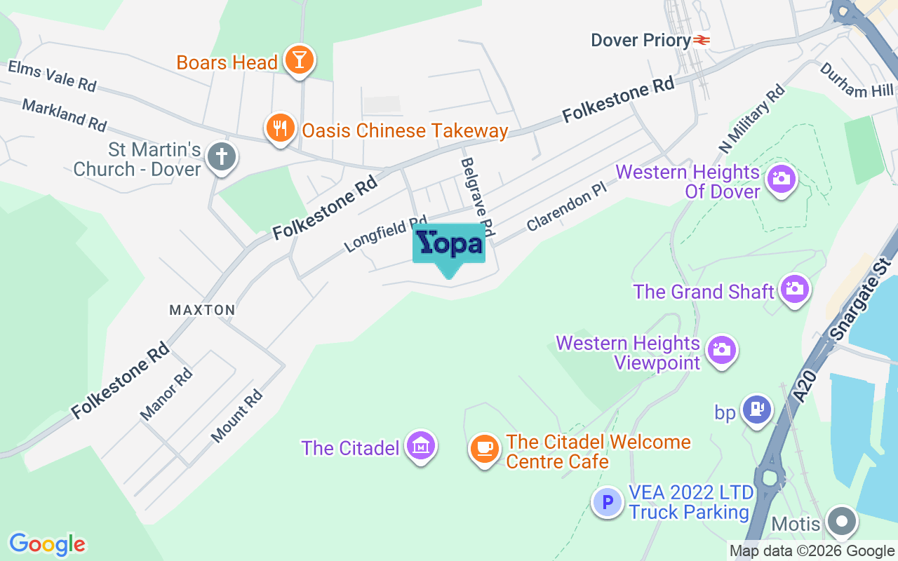 Map showing the location of CT17 9QQ
