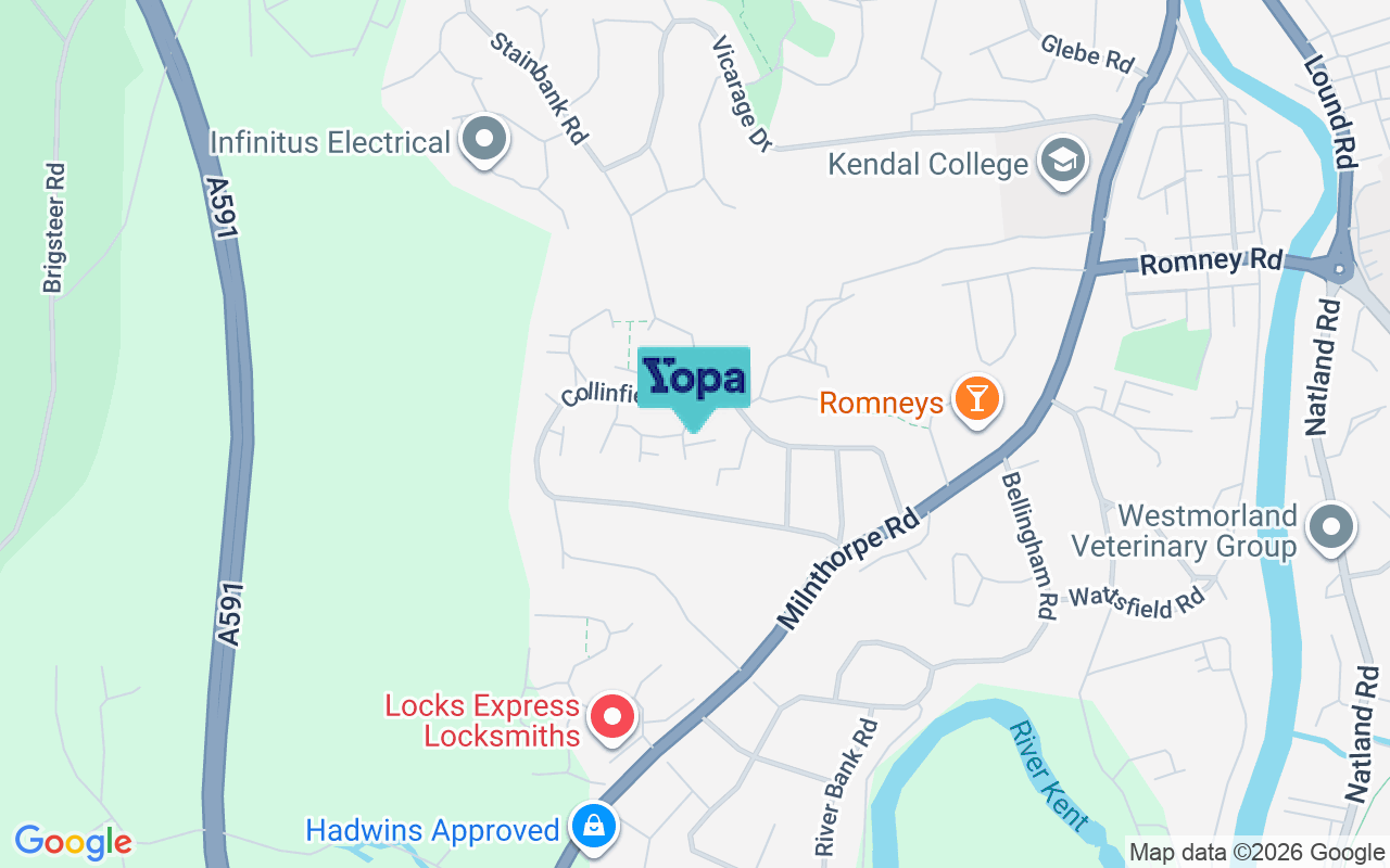 Map showing the location of LA9 5HY