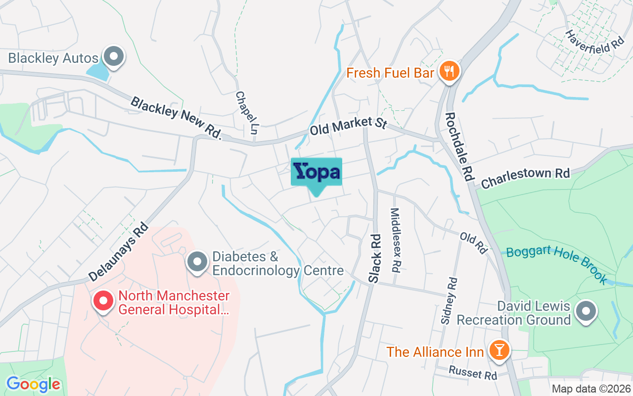 Map showing the location of M9 8DE