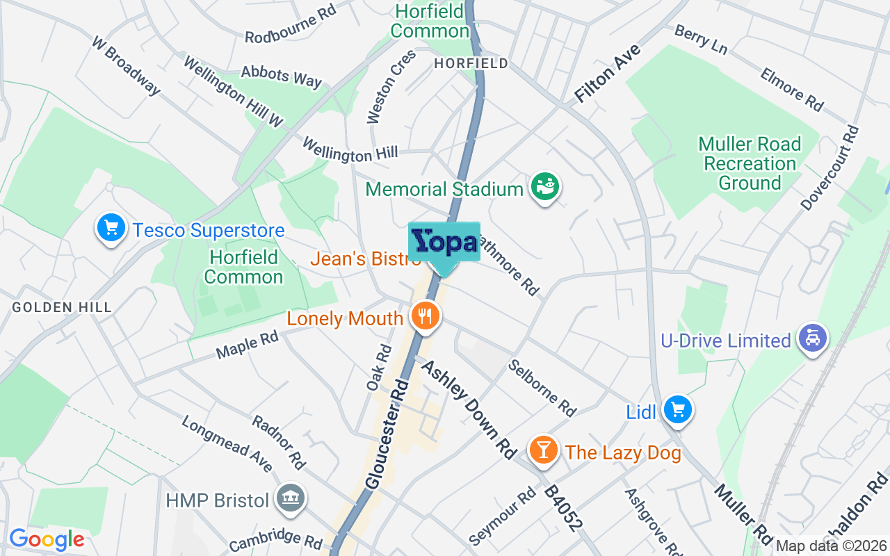 Map showing the location of BS7 8TZ