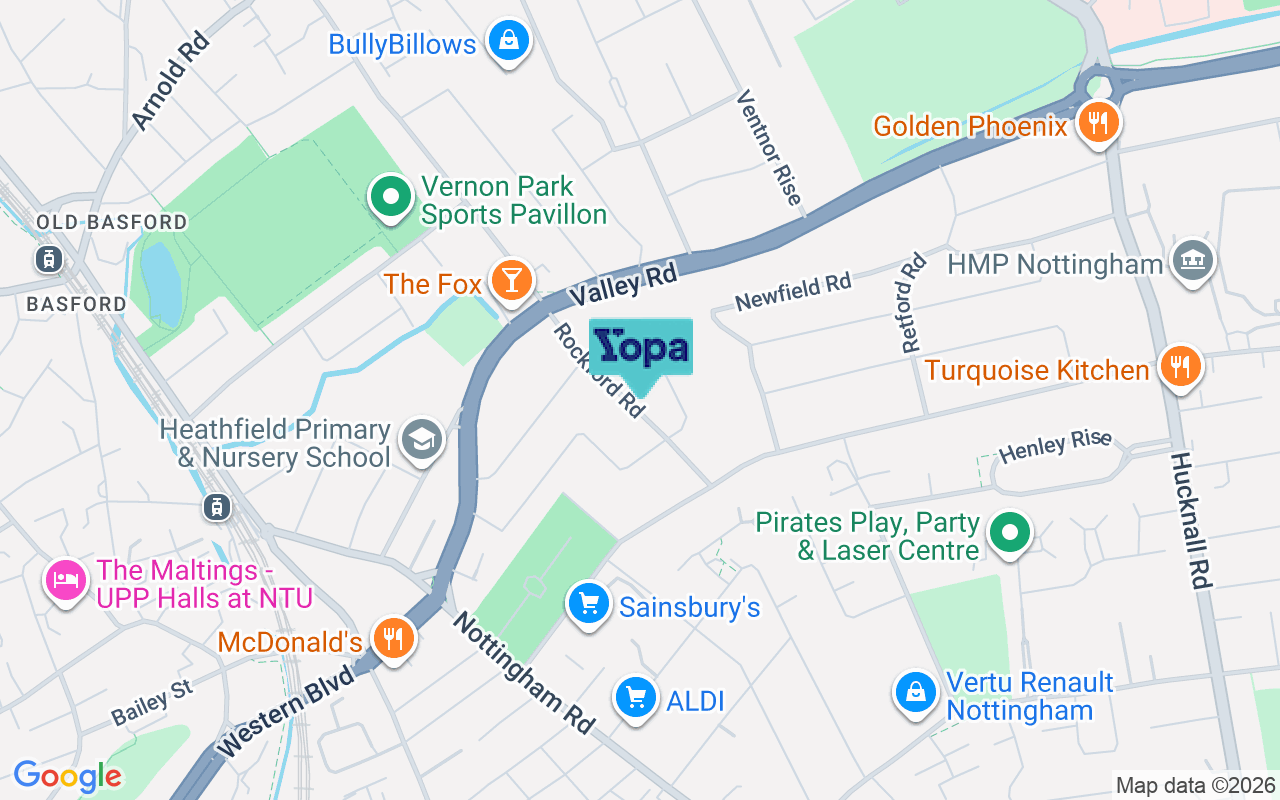 Map showing the location of NG5 1JX