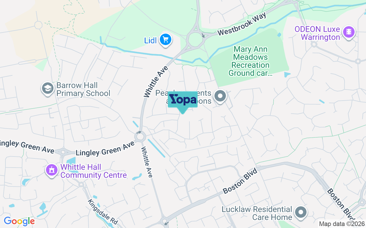 Map showing the location of WA5 3PY