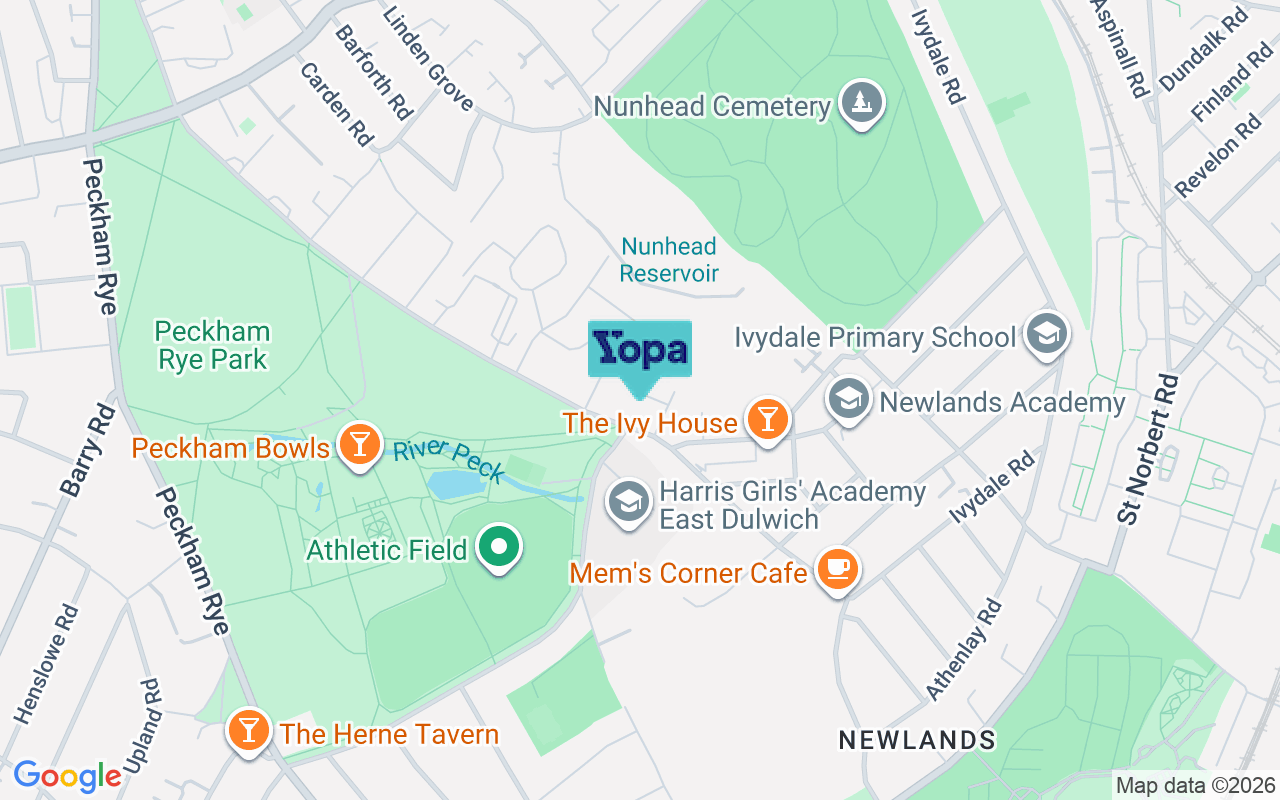 Map showing the location of SE15 3ES