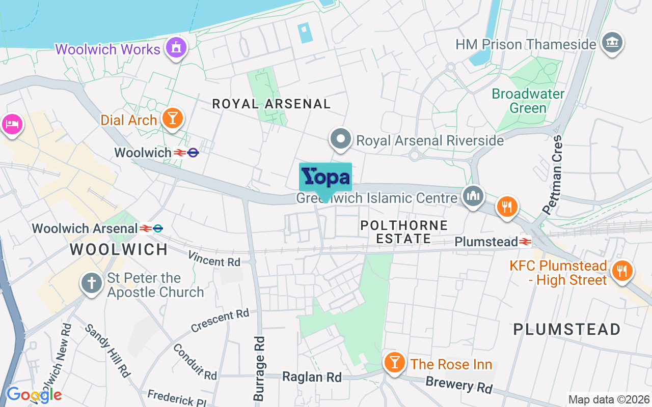 Map showing the location of SE18 7DD