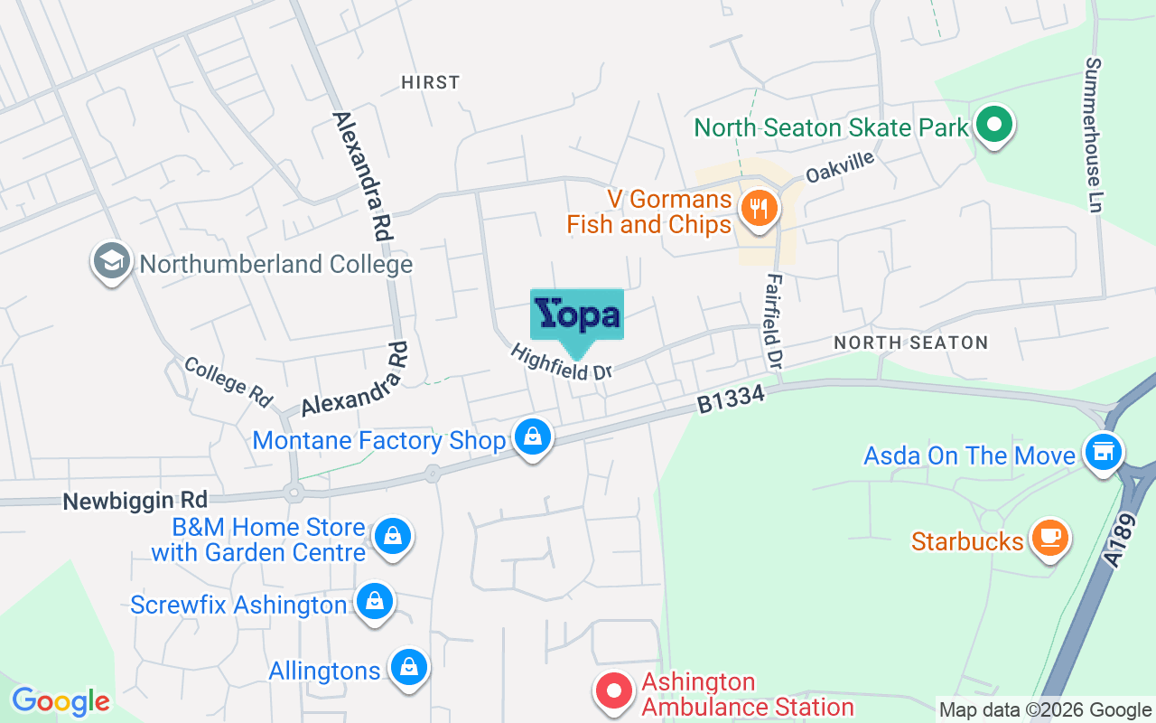 Map showing the location of NE63 9SR