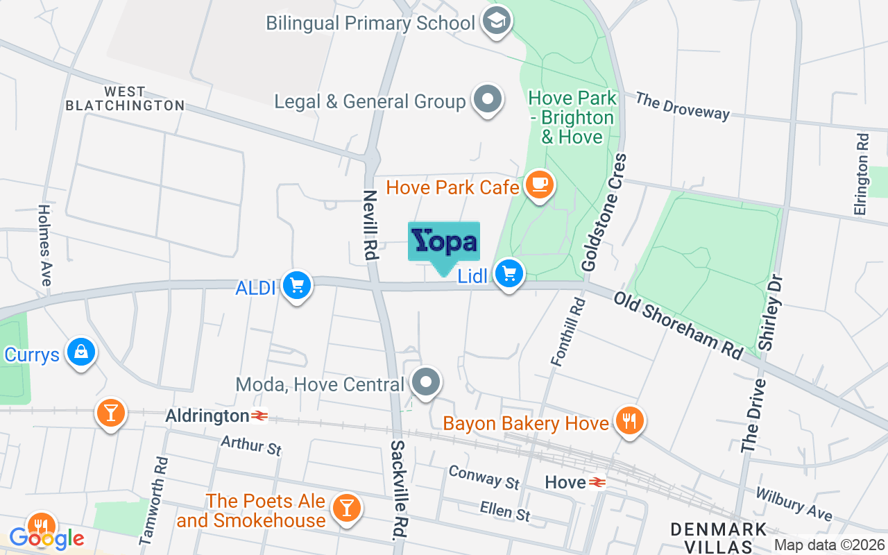 Map showing the location of BN3 7BE