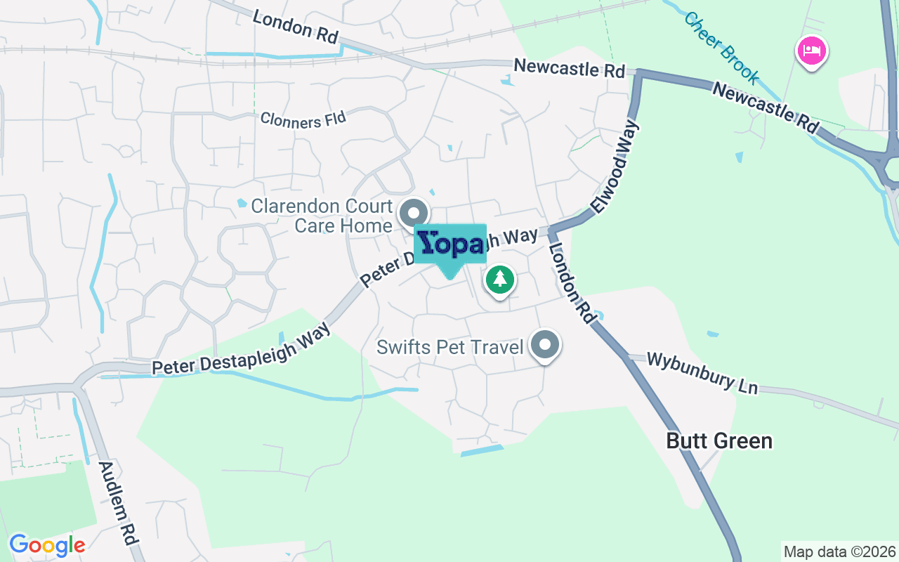 Map showing the location of CW5 7TB