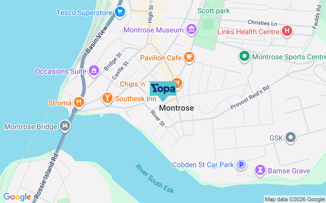 Map showing the location of DD10 8BN