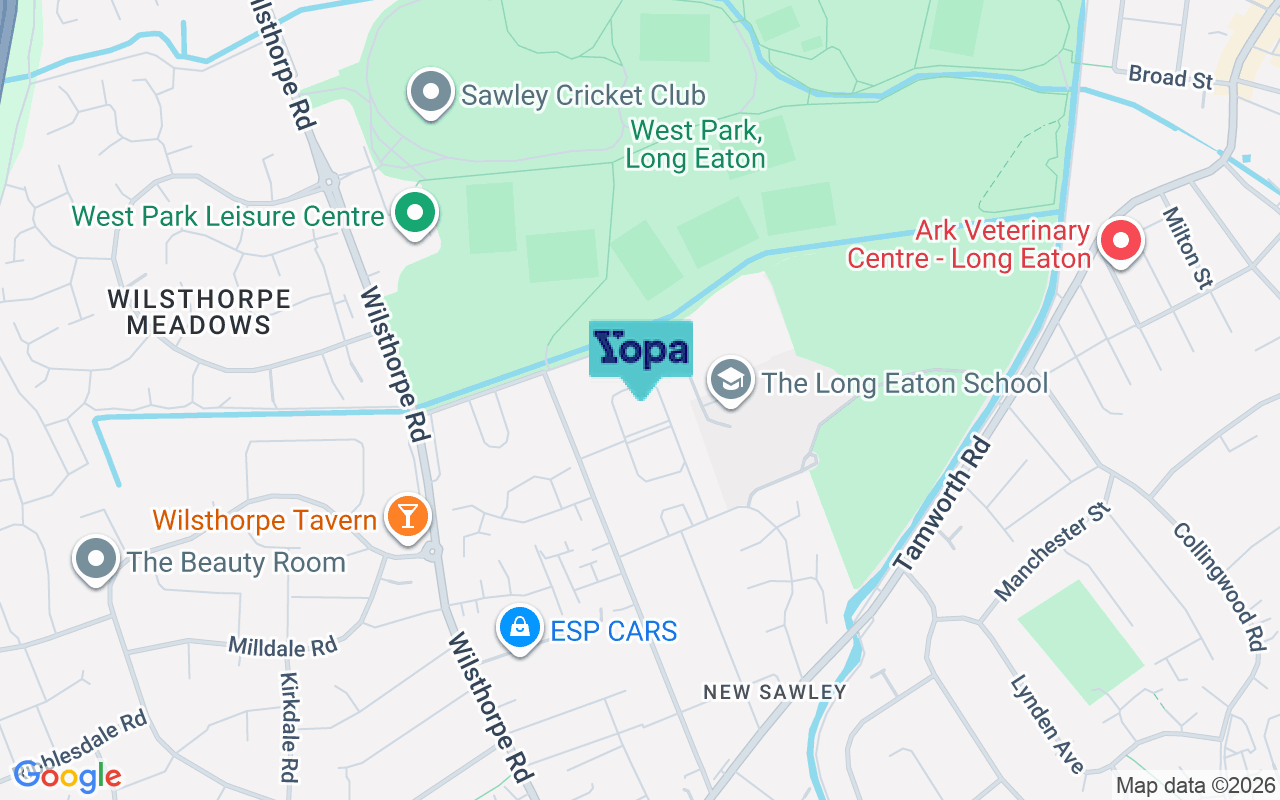 Map showing the location of NG10 3NL