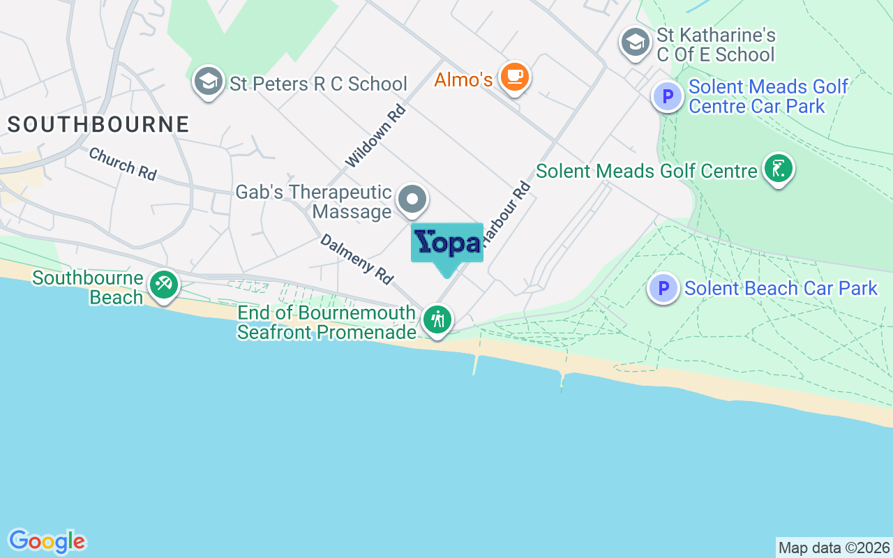 Map showing the location of BH6 4DD