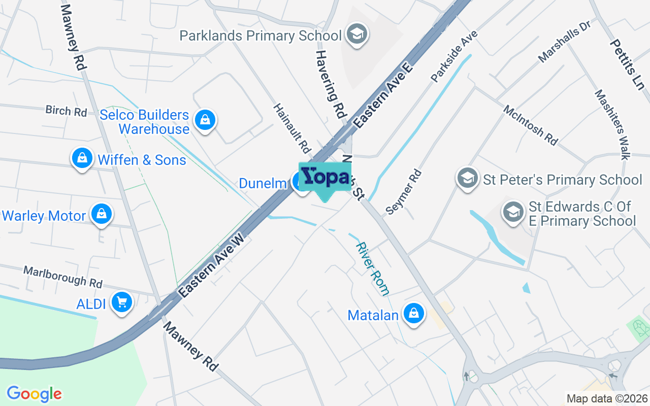 Map showing the location of RM7 7JP