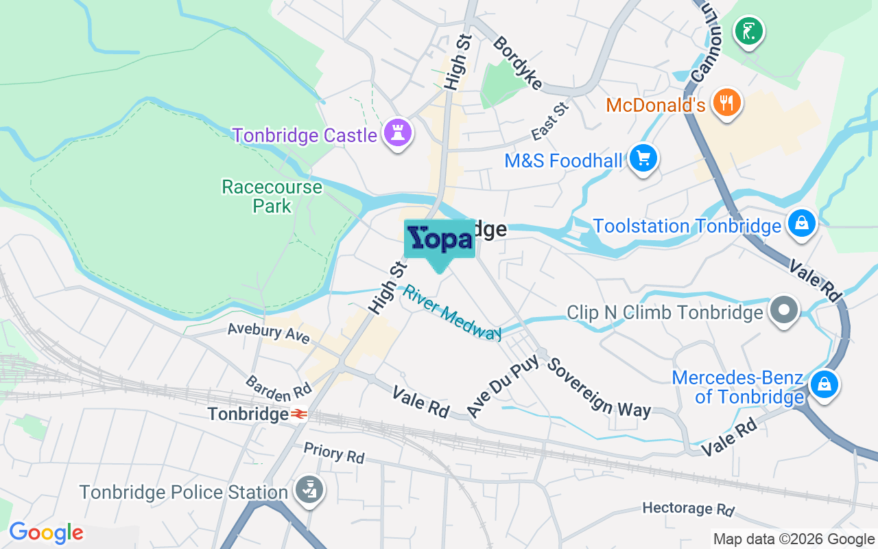 Map showing the location of TN9 1FU