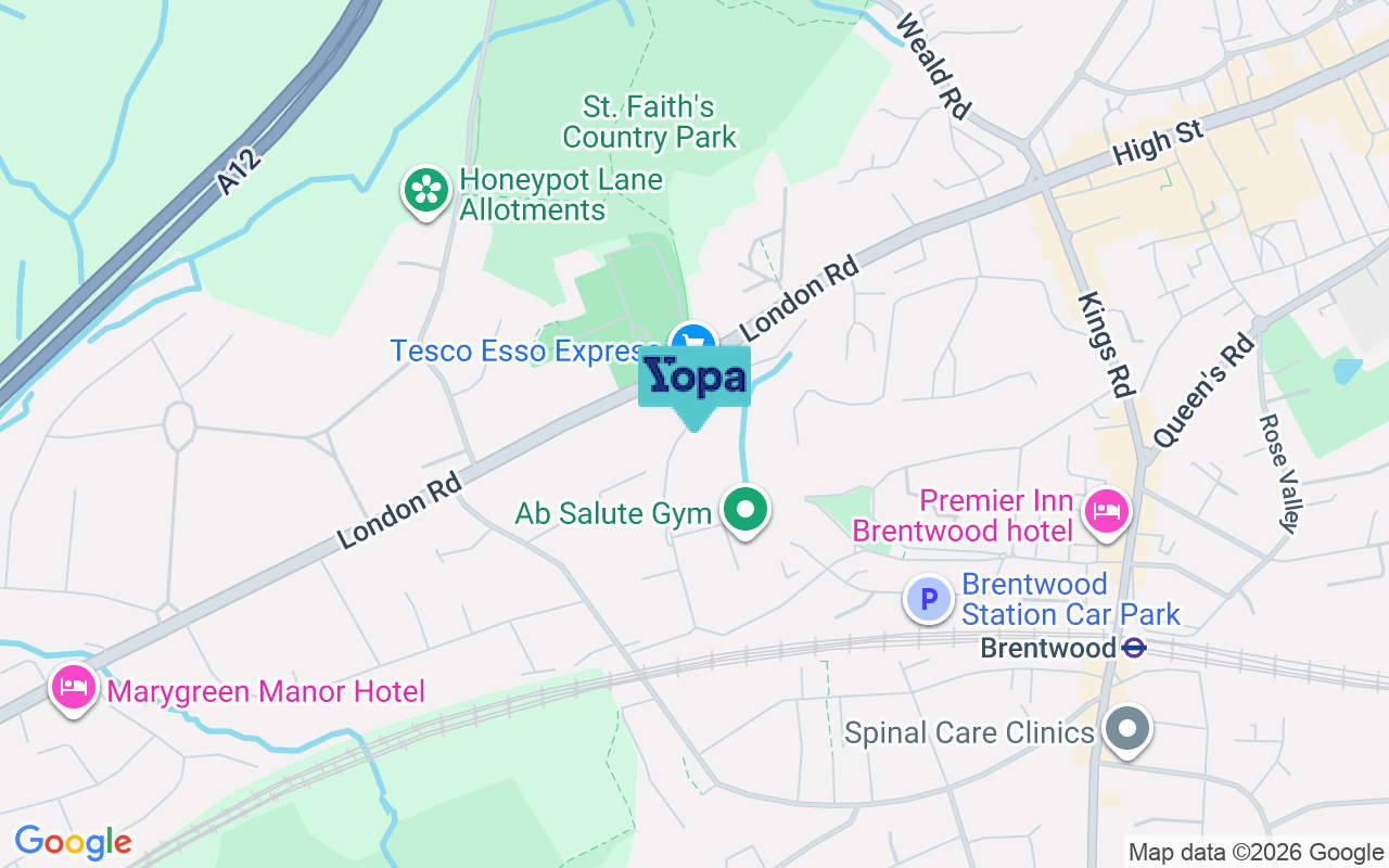 Map showing the location of CM14 4WL
