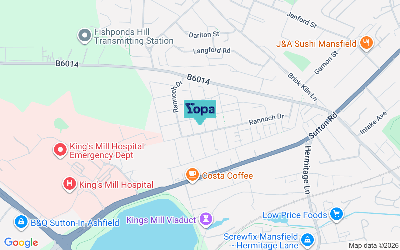 Map showing the location of NG19 6RY