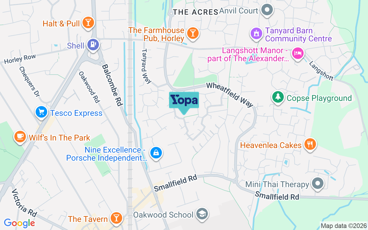 Map showing the location of RH6 9BZ